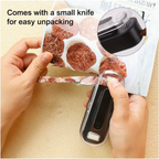 2-in-1 USB Rechargeable Heat Sealer with Built-In Cutter