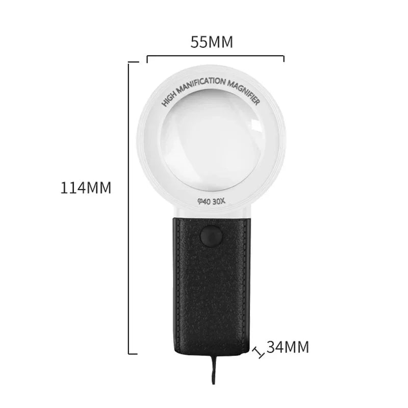 Portable LED Lighted Magnifier for Reading & Inspection