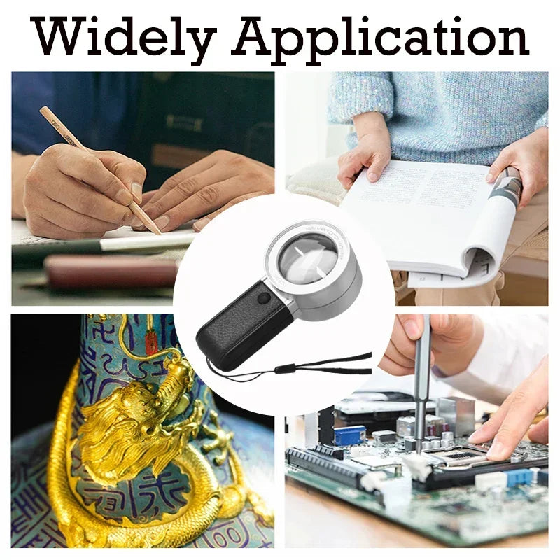 Portable LED Lighted Magnifier for Reading & Inspection