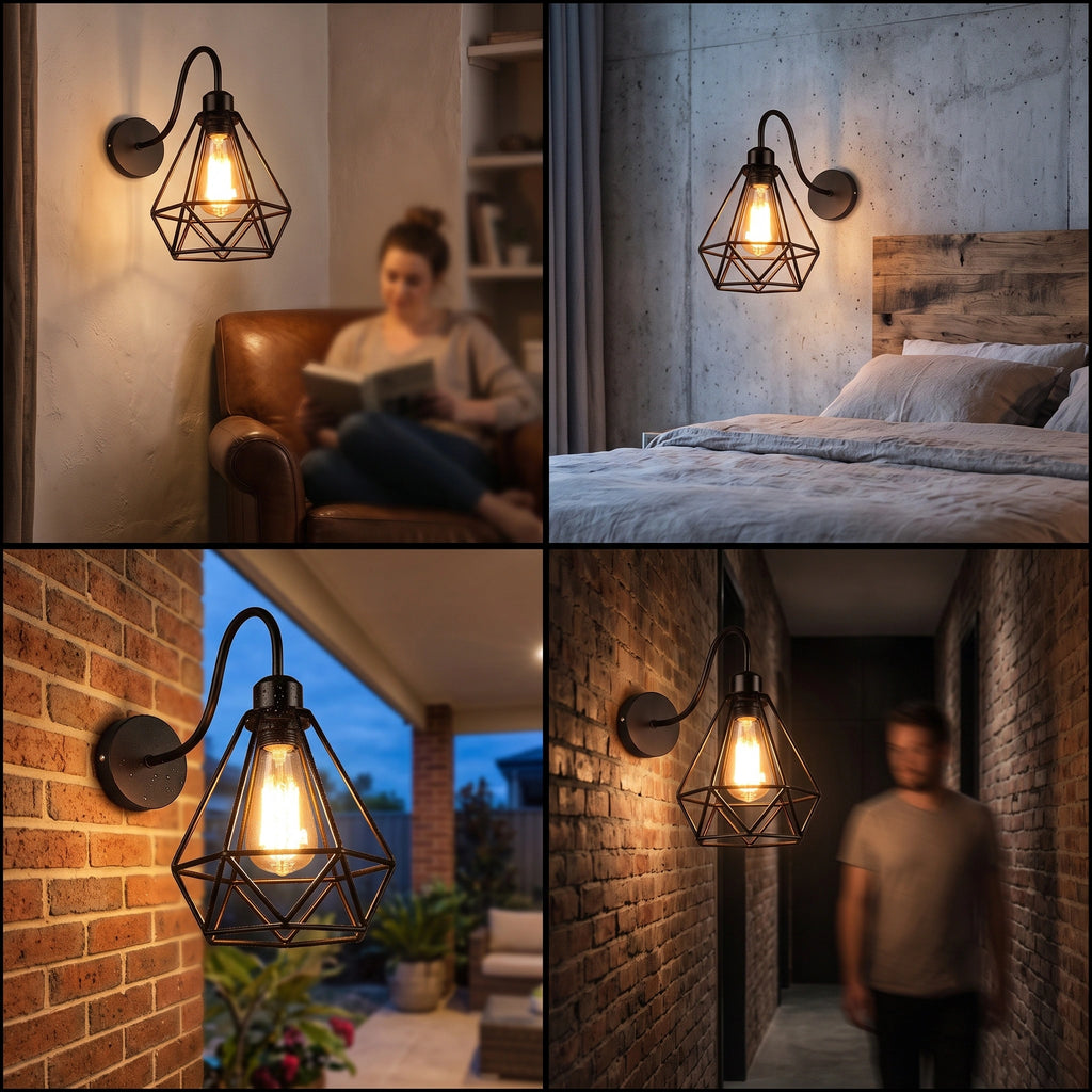 Aesthetic Black Metal Geometric Light