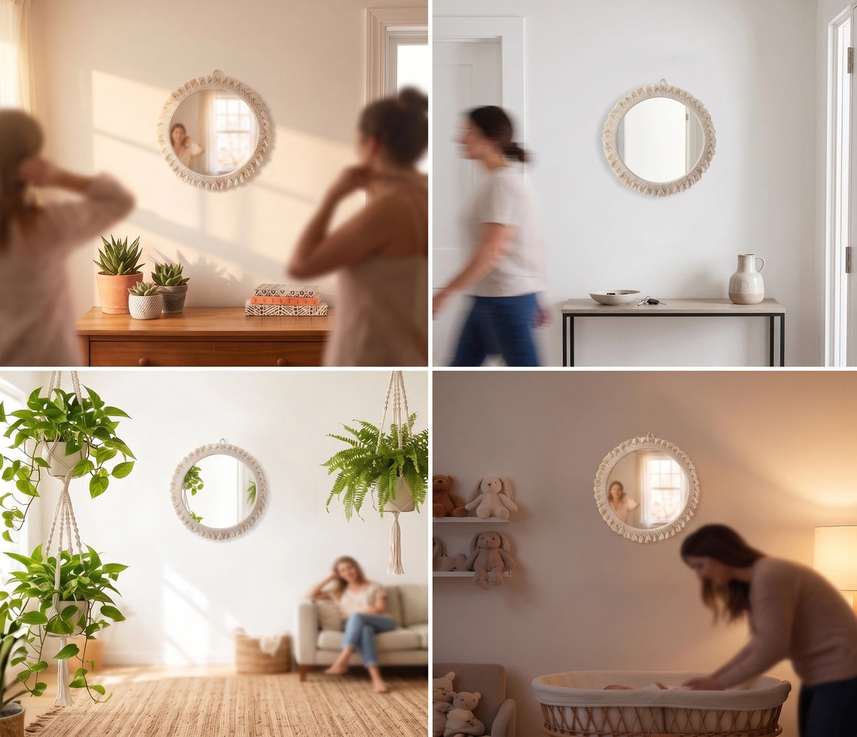 Macrame Round Wall Mirror