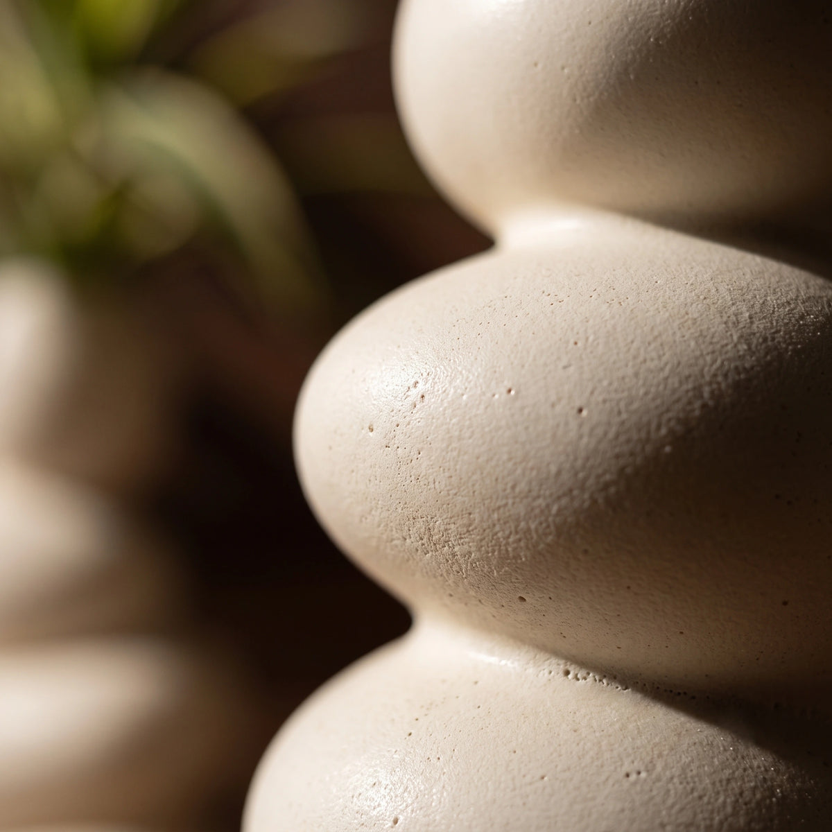 Ceramic Stacked Pebble Vase