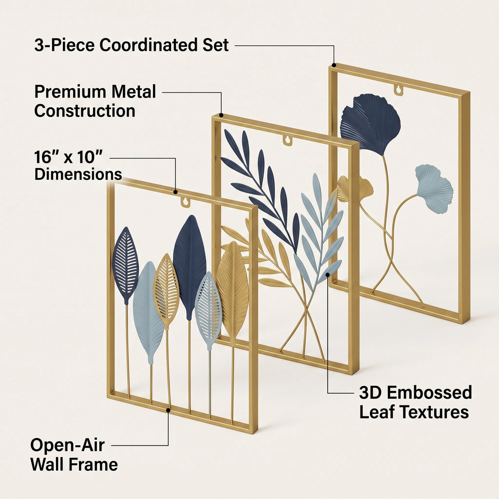 Modern Botanical Metal Leaf Wall Art