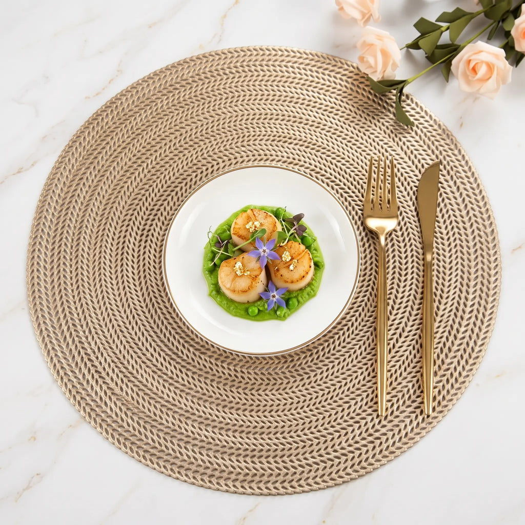 Round Gold Table Mats - Set of 2