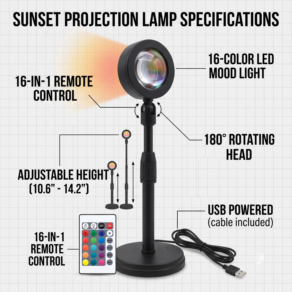 Projection Lamp with Remote - 16 Color variations