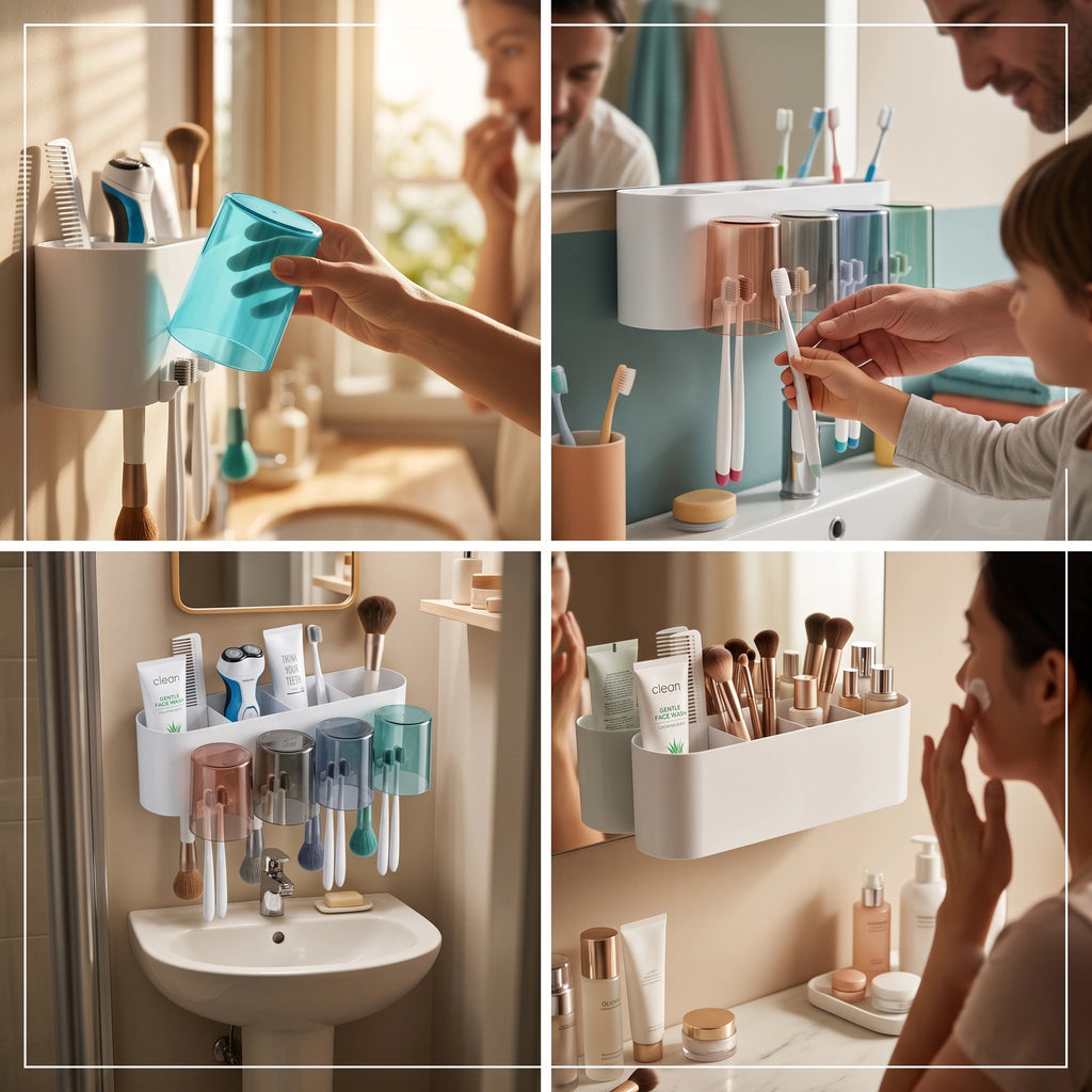 Wall Mounted Toothbrush Holder
