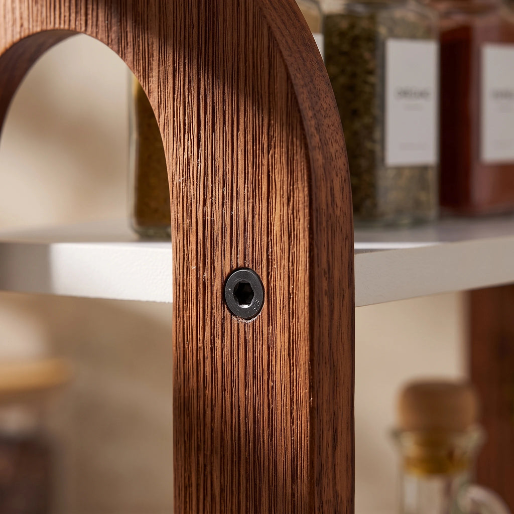 Wooden 2 Shelf Spice Rack for Kitchen Use