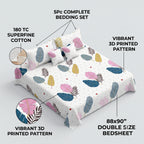 Double Bedsheet Set Cotton Cushions - 5Pc