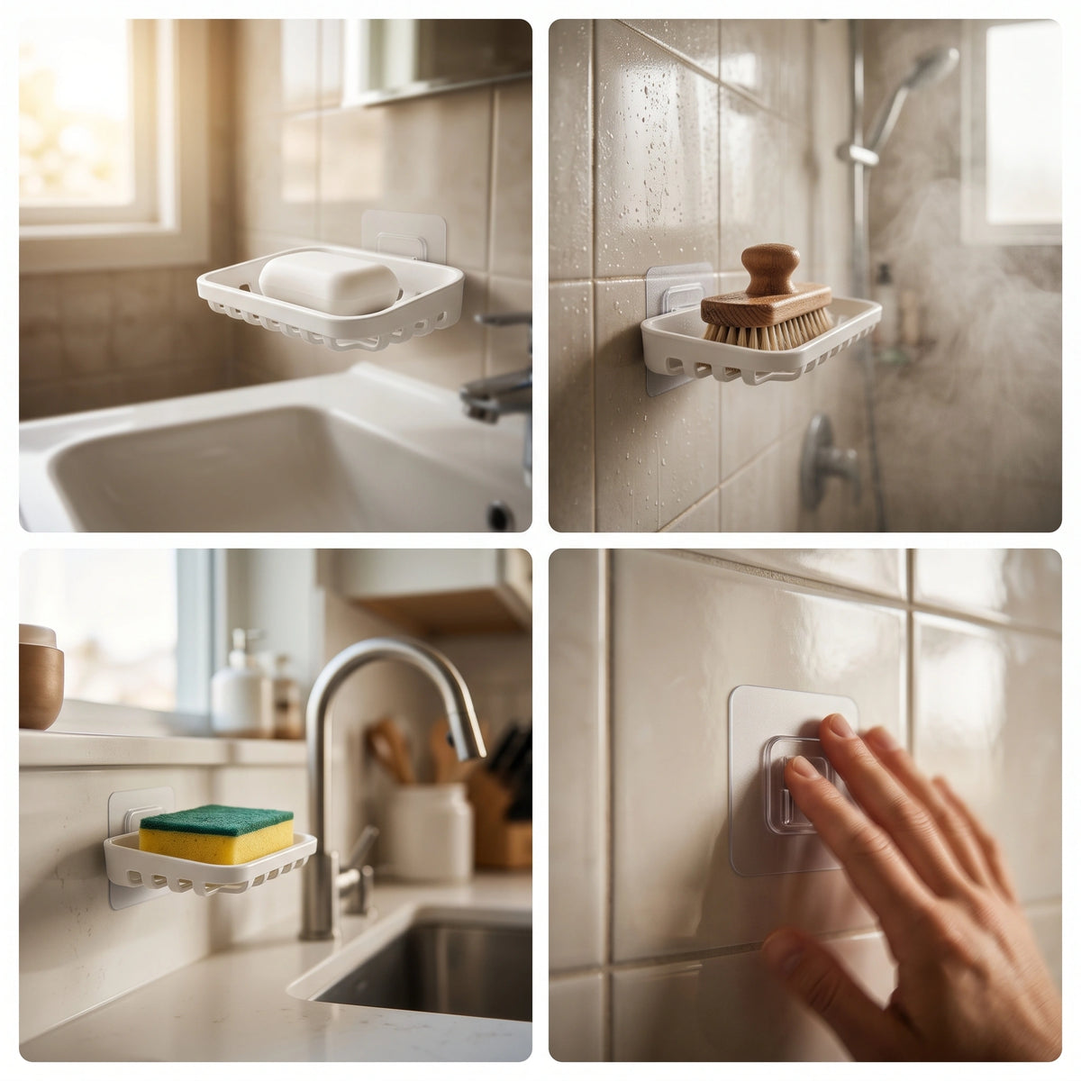 Self-Adhesive Soap Dish Holder - Set of 2