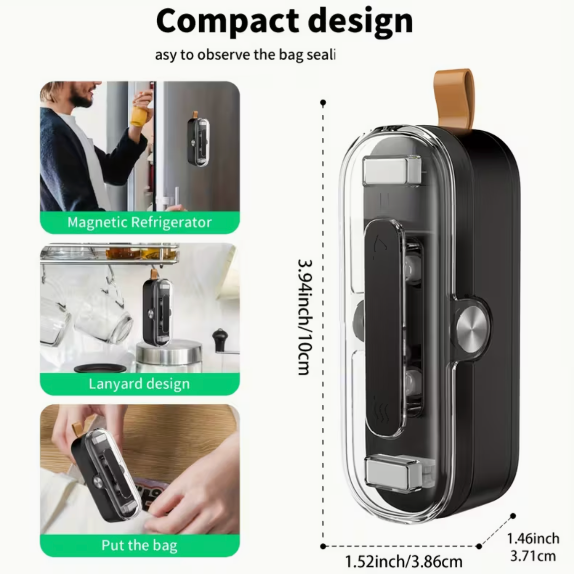 2-in-1 USB Rechargeable Heat Sealer with Built-In Cutter