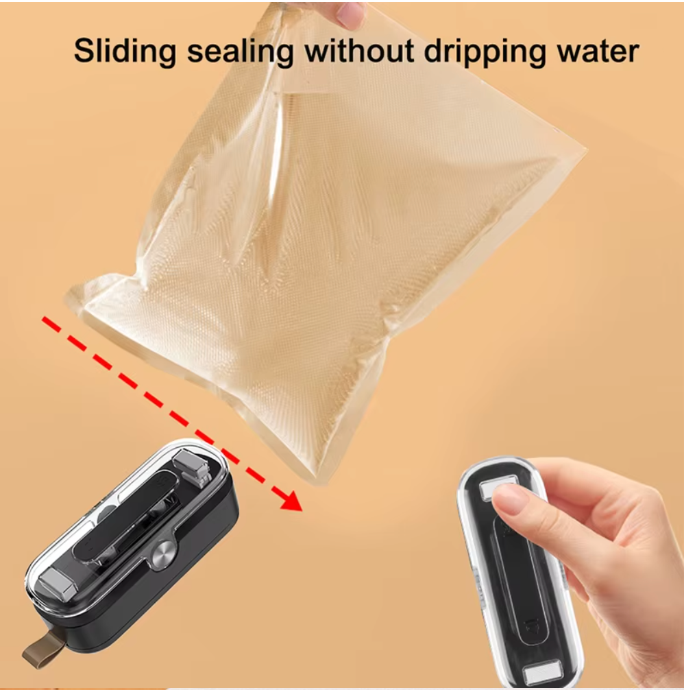 2-in-1 USB Rechargeable Heat Sealer with Built-In Cutter