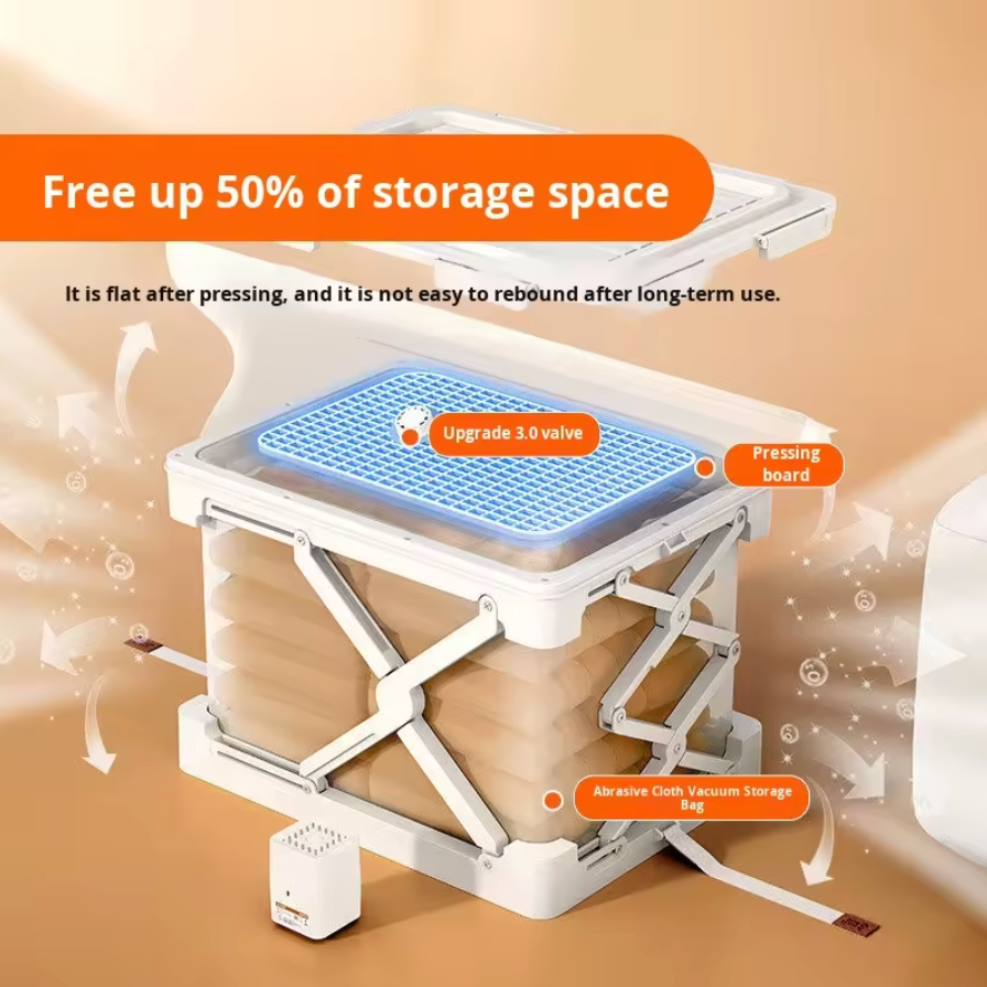 Collapsible Vacuum Storage Box + Vaccum Pump