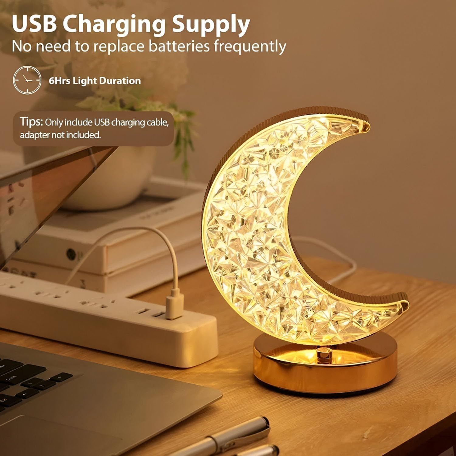 Moon Shape Bedroom Table Lamp