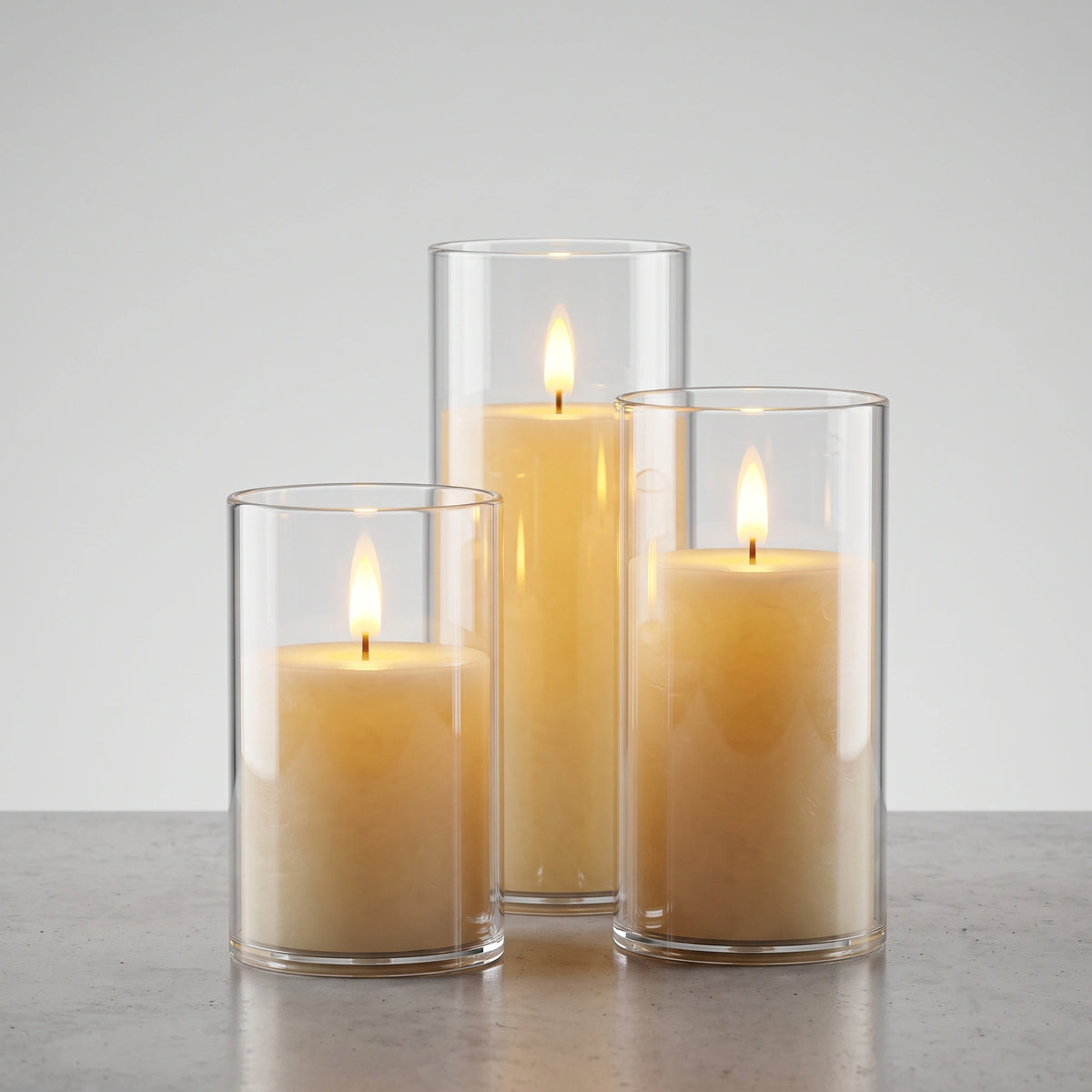 Set of 3 Flameless LED Pillar Candles