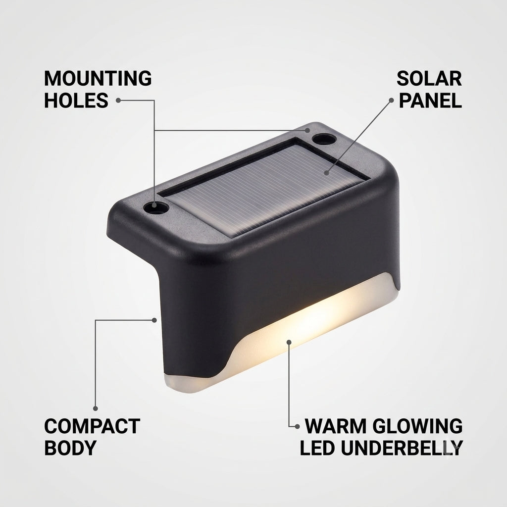 Waterproof Solar Step Lights Outdoor - Set of 4